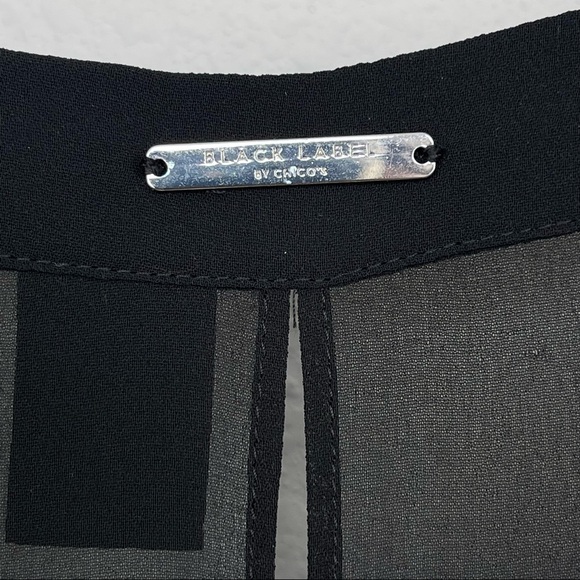 Chico’s Black Label Black White Cutout back Blouse - Picture 8 of 17